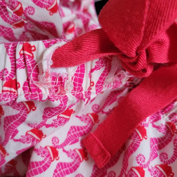 Vineyard Vines Christmas Pajama Pants Seahorse Santa hats Pink Women XXS - Picture 12 of 12